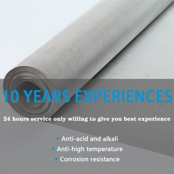 304 316 316L স্টেইনলেস স্টীল Woven Wire Mesh Plain Weave Alkali Resist 0