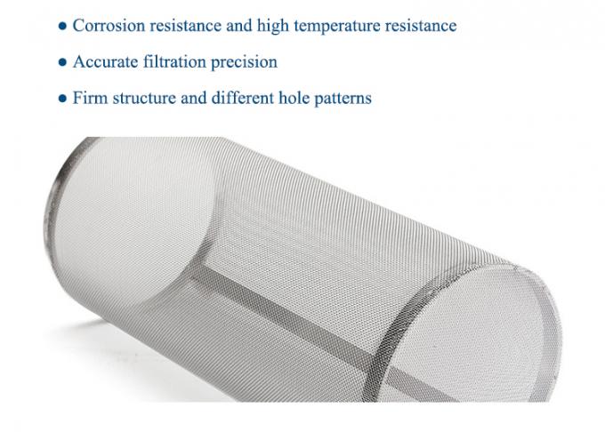 Food Grade Stainless Steel Filters 25 50 60 Micron Cylinder Mesh Tube